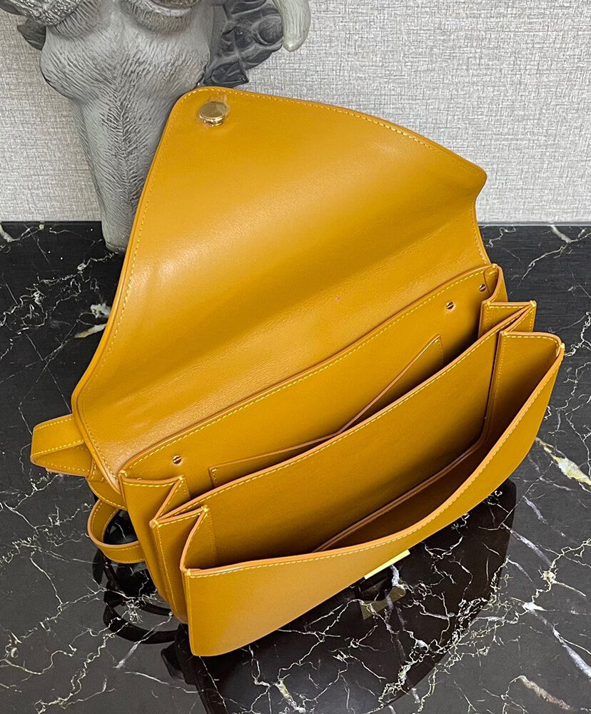 Bottega Veneta Mount Leather Envelope Bag Yellow